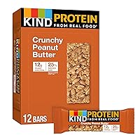 Protein Bars, Crunchy Peanut Butter, Healthy Snacks, Gluten Free, 12g Protein, 12 Count