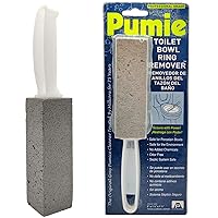 PUMIE Pumice Stone Toilet Bowl Ring Tough Stain Cleaner, Pumice Stone w/Handle, Cleaning Essential for Toilet Rings, Scouring Stick on Toilet Bowls, Tubs, Sinks, Safe for Porcelain - TBR6 (Pack of 1)