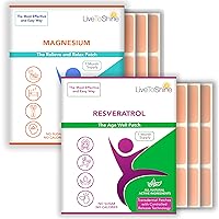 Resveratrol and Magnesium Patch Bundle - 2 Packs - Natural Anti-Aging AntiOxidant, Plus Stress and Muscle Relief - 30 Day Supply Each Pack - 30 Day Supply Each Pack (60 Patches) - USA Made by Live to