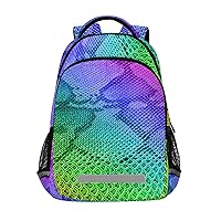 ALAZA Rainbow Snake Skin Print Colorful Backpack Purse for Women Men Personalized Laptop Notebook Tablet School Bag Stylish Casual Daypack, 13 14 15.6 inch