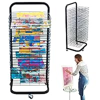 Art Drying Rack For Classroom | Functional & Mobile Paint Drying Rack | 25 Removable Shelves | Canvas Rack Art Storage | Painting Drying Rack With Wheels | Stack Rack For Painting, Drawings, And More