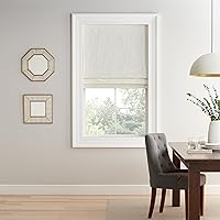 Eclipse Branches Roman Shade for Windows, Cordless 100% Blackout Shade, 36 in Wide x 64 in Long, Noise Reducing, Energy Efficient and Woven Design Window Shade for Living Room, Bedroom, Off White
