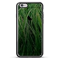 Wet Grass See-through Design Chrome Series Case for iPhone 6/6S Plus - Titanium Black