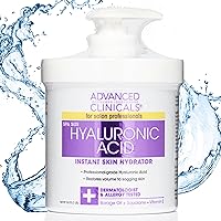 Anti-aging Hyaluronic Acid Cream for face, body, hands. Instant hydration for skin, spa size. (16oz)