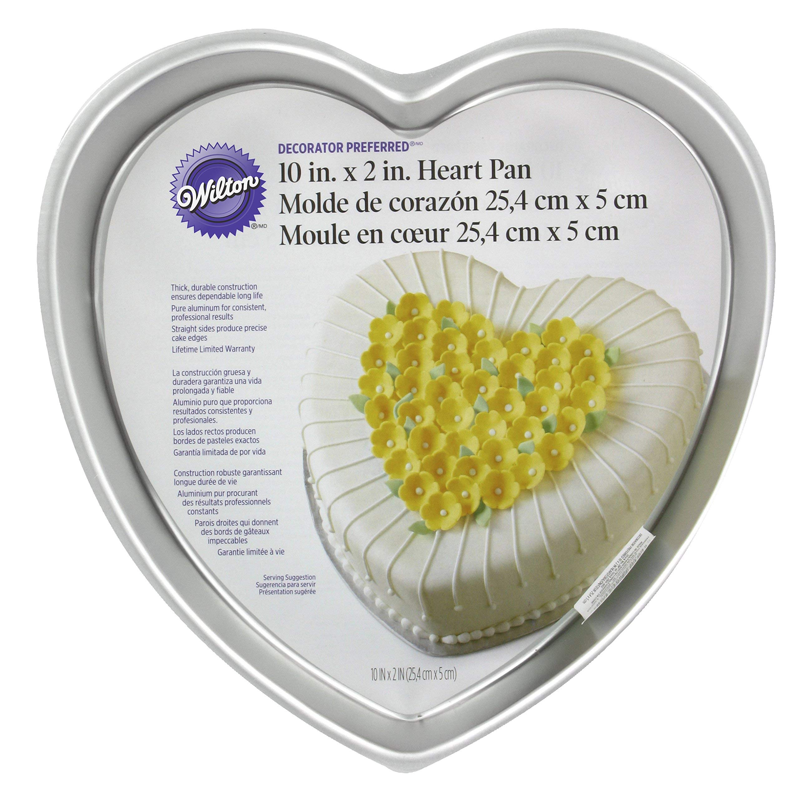 Wilton Decorator Preferred Heart Shaped Aluminum Cake Pan, 10-Inch, Light