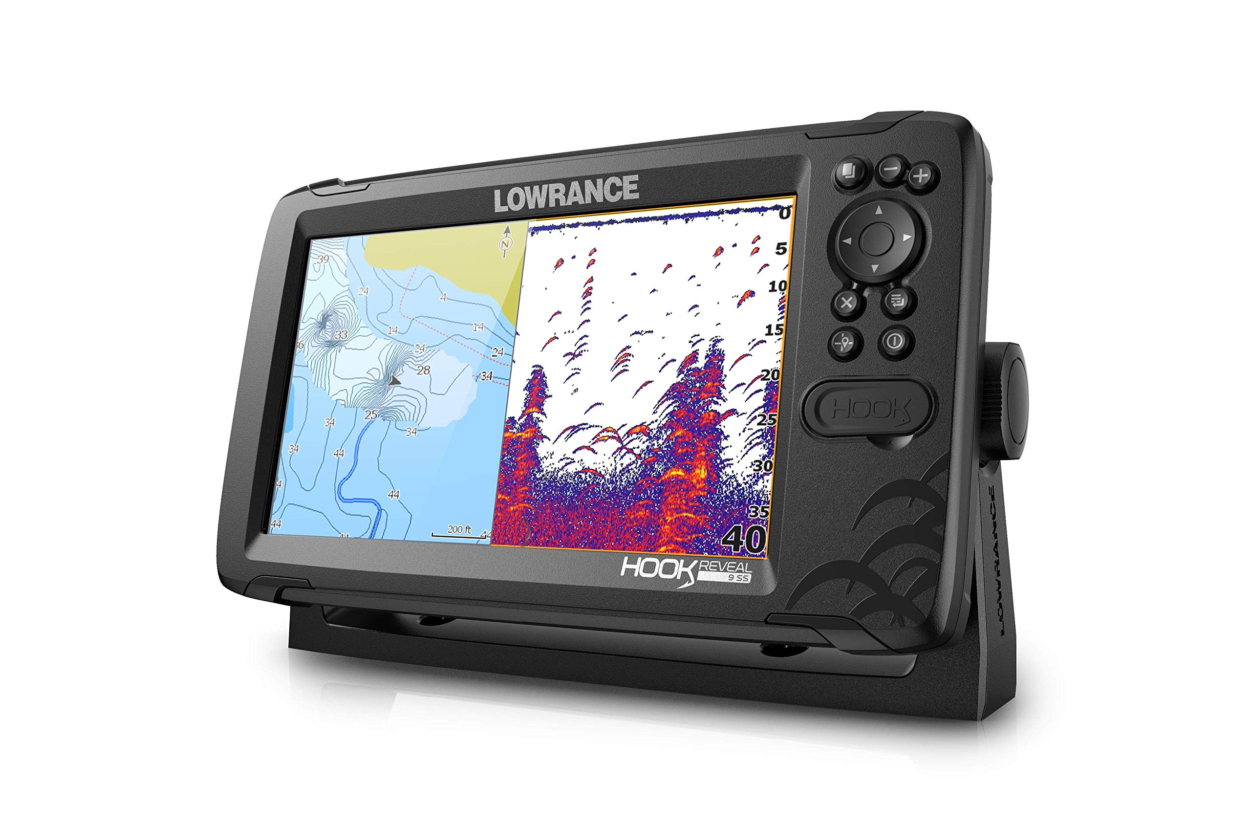 Lowrance Hook Reveal 9 Fish Finder 9 Inch Screen with Transducer and C-MAP Preloaded Map Options