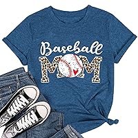 Womens Cute Baseball Shirt Game Day Funny Summer Sports Softball Novelty Tee Short Sleeve Crew Neck Baseball Mom Tees Shirts