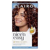 Clairol Nice'n Easy Permanent Hair Dye, 4R Dark Auburn Hair Color, Pack of 1