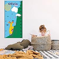 Color Donkey Among Butterflies and Mountain Wall Ruler for Kids - Custom Girl Name for Growth Chart Wall Sticker - Landscape Kids Measurement Chart for Girl Nursery