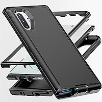 AYMECL for Note 10+ Case,Samsung Note 10 Plus Case [Military Grade] 3 in 1 Full Body Shockproof Dust/Drop Proof Heavy Duty Protection Cover,for Samsung Galaxy Note 10 Plus 6.8 Inch,Black
