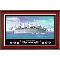 USS Puget Sound AD-38 Box Framed Canvas Art - Burgundy