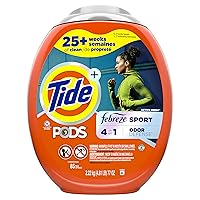 Tide PODS Liquid Laundry Detergent Soap Pacs, 4-n-1 with Febreze, HE Compatible, 85 Count, Fights even week old Odors, Sport Odor Defense