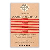 7 Knots Red String Bracelet Kabbalah Protection Thread Handmade String Bracelets Good Luck Gift for Women Men Girls Boys Family
