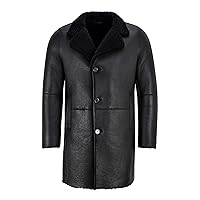 Men's 3/4 Warm Genuine Leather Sheepskin Coat Trench Reefer Bane Coat 2K320Smart Range Leather