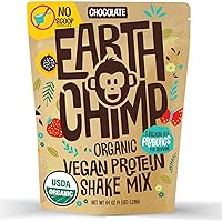Organic Vegan Protein Powder - with Probiotics - Non GMO, Dairy Free, Non Whey, Plant Based Protein Powder for Women and Men, Gluten Free - 52 Servings 64 Oz (Chocolate) No Scoop