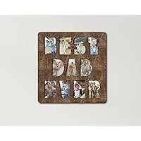 Wooden Picture Frame Collage for Fathers Day Holds 11 Photos 4x6 Best Dad Ever Sign 22x21 6 Color Options Letter Shaped Frames Gift for Father