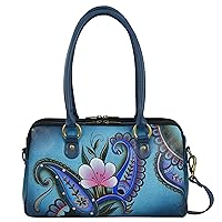 Anna by Anuschka Women's Hand-Painted Genuine Leather Multi Compartment Satchel