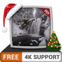 FREE Snowy Waterfall HD - Enjoy the beautiful scenery on your HDR 4K TV, 8K TV and Fire Devices as a wallpaper, Decoration for Christmas Holidays, Theme for Mediation & Peace