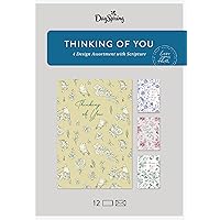 DaySpring - Thinking of You Floral Cards - 4 Design Assortment with Scripture - 12 Boxed Cards & Envelopes (J7450),Multi