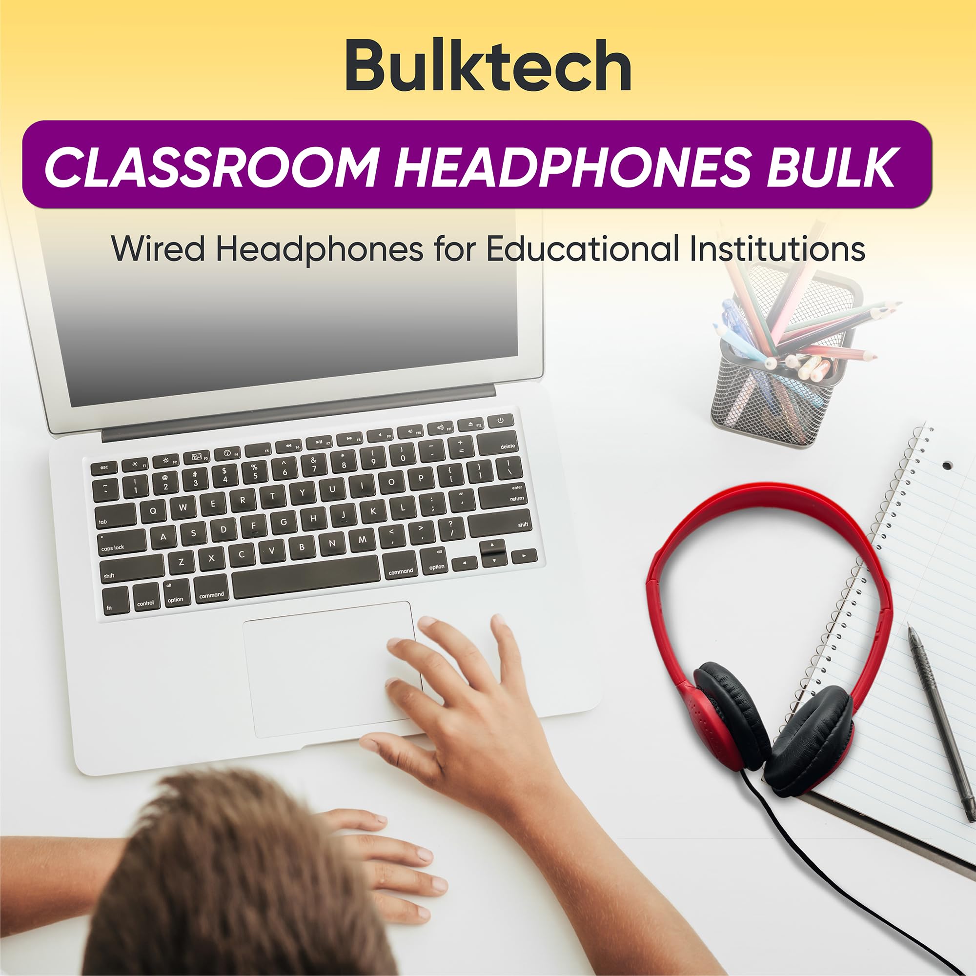Bulktech Wired On-Ear Leather Headphones with 3.5mm Connector, Bulk Wholesale, 10 Pack, Assorted Colors