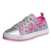 Kensie Girl Sneakers-Low Top Casual Canvas Shoes Slip on Lace up Tennis (Little Big Kid), Multicolor Pink, 4