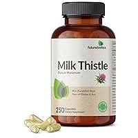 Milk Thistle Silymarin Marianum & Dandelion Root Liver Health Support, Antioxidant Support, Detox, 250 Capsules