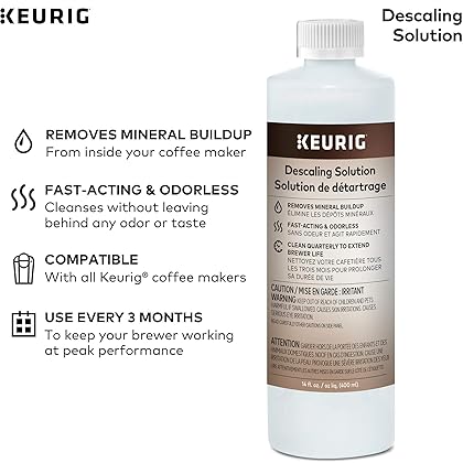 Keurig Brewer Cleaner Includes 14 oz. Descaling Solution, Compatible Classic/1.0 & 2.0 K-Cup Pod Coffee Makers