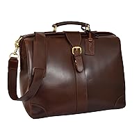 Real Leather Doctors Bag Cross Body Briefcase Organiser Case Cortex Brown
