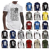 Men's Patriotic Shirts America Flag Graphic Independence Day T Shirts Short Sleeve Crew Neck 4th of July Tee Tops