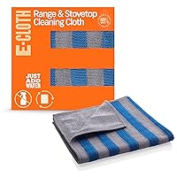 E-Cloth Range & Stovetop Cleaning Cloth, Reusable Premium Microfiber Cleaning Cloth, Ideal Oven & Glass Stove Top Cleaner, 100 Wash Guarantee, Blue & Gray, 1 Pack