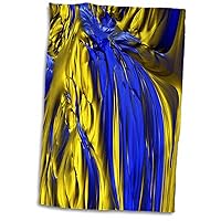 3dRose - Image of Bright Blue and Yellow Abstract Neon Colors - Towel - (twl-291444-1)