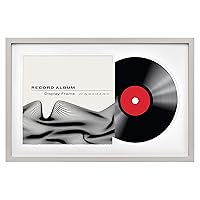 MCS Double Groove Record Album Frame, Gray, 16.5 x 25 in