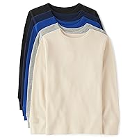 Boys' Long Sleeve Thermal Henley Shirts 5-Pack