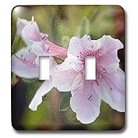 3dRose Stamp City - flowers - Macro photograph of pink azaleas with a plastic wrap effect. - double toggle switch (lsp_312240_2)