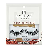 Eylure Dramatic Definition No. 126 Reusable Eyelashes, Adhesive Included, Black, 1 Pair