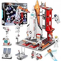 Space Exploration Shuttle Toys for 6 7 8 9 10 11 12 Year Old Kids, 11-in-1 STEM Aerospace Rocket Building Kit with 3 Astronauts, Best Gifts for Boys Girls Birthday Christmas Easter (855PCS)