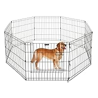 Puppy Playpen - Foldable Metal Exercise Enclosure with Eight 24-Inch Panels - Indoor/Outdoor Fence for Dogs, Cats, or Small Animals by PETMAKER