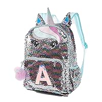 Pastel Unicorn Flip Sequin Initial Backpack (Letter O)