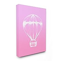 Stupell Home Décor Graphic Hot Air Balloon White and Pink Oversized Stretched Canvas Wall Art, 24 x 1.5 x 30, Proudly Made in USA