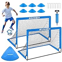 Kids Soccer Goal for Backyard Set - 2 Set of 6X4 / 4X3 ft Toddler Soccer Nets Training Equipment, Soccer Ball, Pop Up Portable Soccer Set for Kids and Youth Games and Training Goals