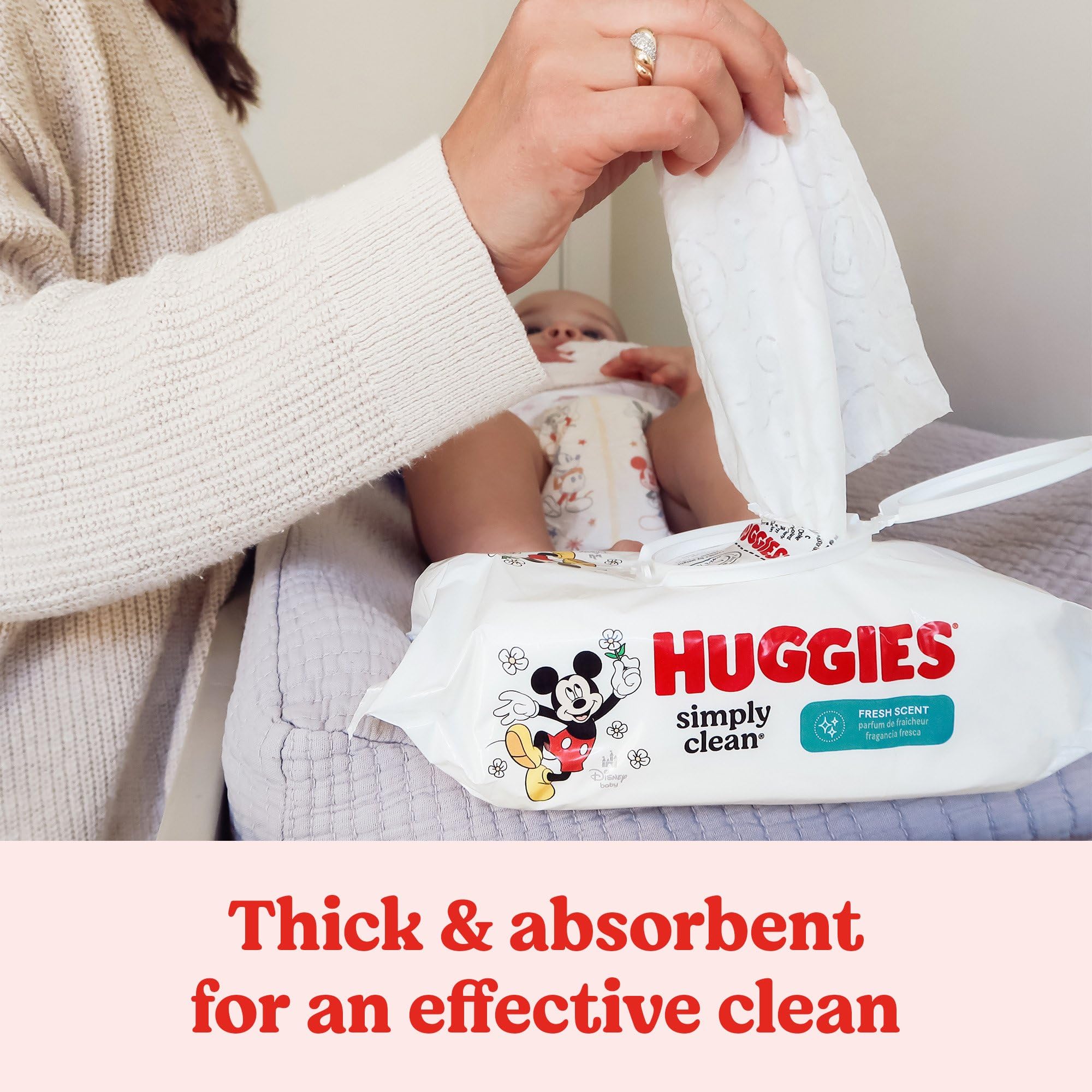 Huggies Simply Clean Fresh Scent Baby Wipes, 3 Flip-Top Packs of 64 (192 Wipes Total)