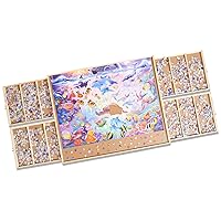 Buffalo Games - Wood Puzzle Table - Jumbo Size Fits Up to 2000pc Jigsaw Puzzles - Storage Drawers with Dividers for Pieces - Preassembled Except Drawer Handles