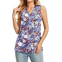 BISHUIGE Womens Henley Tunic Tops Button Up T-Shirts V-Neck Casual Blouses