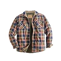 Venado Men's Jaxson Sherpa Lined Flannel Shirt Jacket - Premium Flannel Coat with Snaps