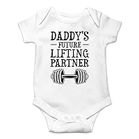 Funnwear Daddy's Future Lifting Partner - Funny Cute Infant Creeper, One-Piece Baby Bodysuit