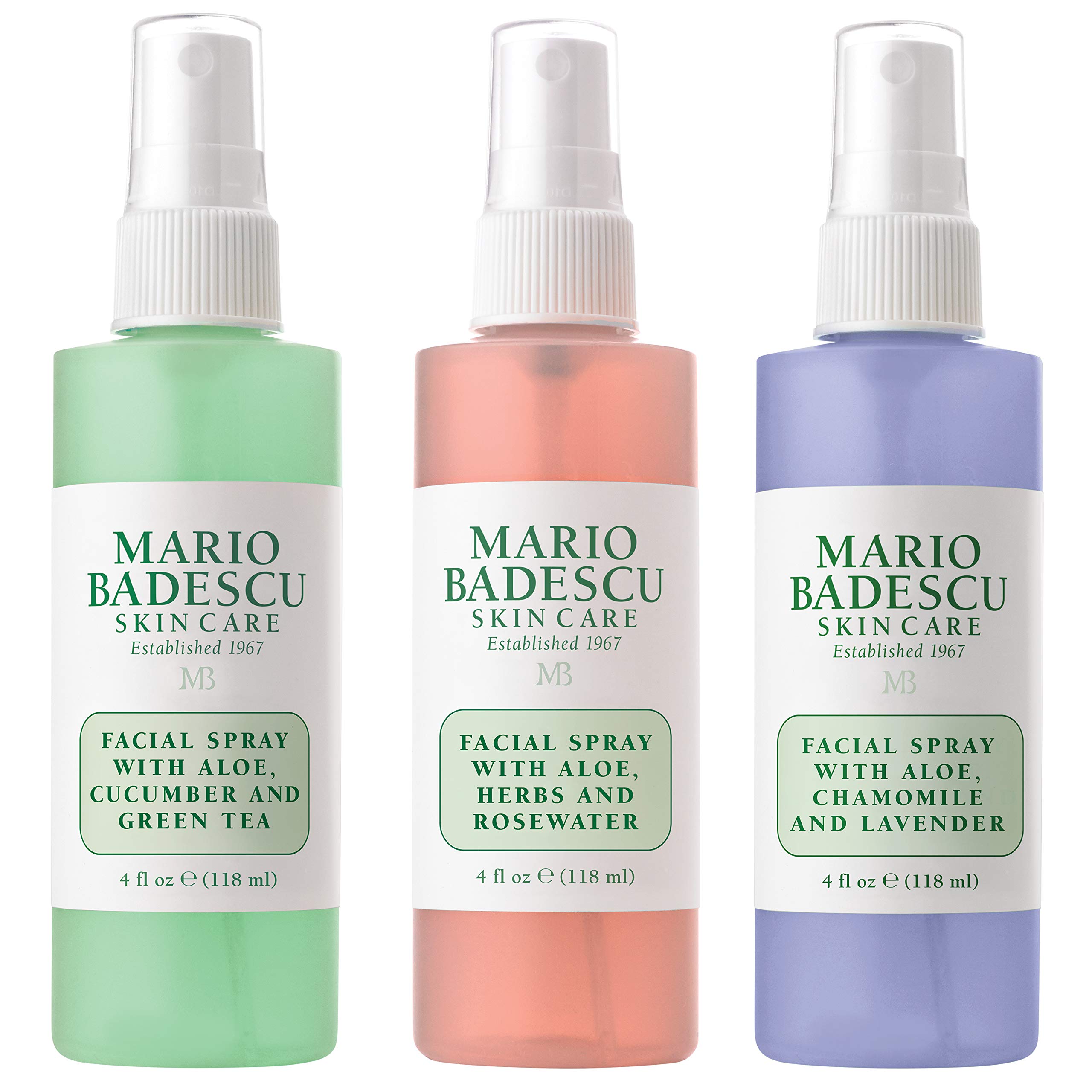 Mario Badescu Facial Spray Collection with Rose Water, Cucumber, Lavender and Orange Blossom, Multi-Purpose Cooling and Hydrating Face Mist for All Skin Types, Dewy Finish