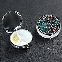 Round Pill Box Pill Case Weekly Pill Organizer with 3 Compartments Confetti dots Pillbox Small Pill Container Portable Vitamin Holder Boxes for Supplements Medicine Organizer for Pill