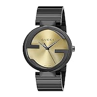 Gucci Interlocking Collection Black Stainless Steel Men's Watch(Model:YA133209)