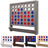 GoSports Wall Mounted Giant 4 in a Row - Jumbo Four in a Row with Coins - Choose Your Style