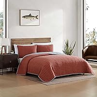 Eddie Bauer - Queen Quilt Set, Soft Reversible Bedding with Matching Shams, Fishing Inspired Home Decor (Troutdale Orange, Queen)